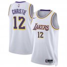 youth Los Angeles Lakers Max Christie White 2024 Association Edition Jersey
