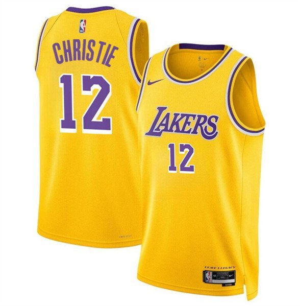 youth Los Angeles Lakers Max Christie Yellow 2024 Icon Edition Basketball Jersey