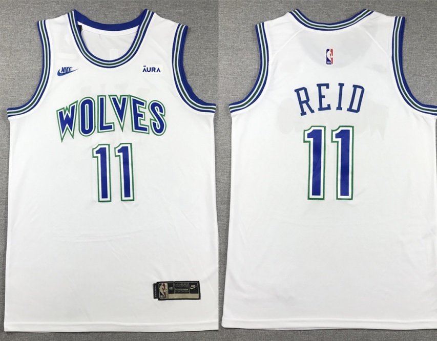 Youth Minnesota Timberwolves Naz Reid White Classic Edition Stitched Jersey