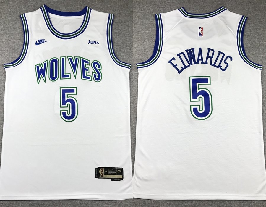 Youth Timberwolves Anthony Edwards White Basketball Jersey