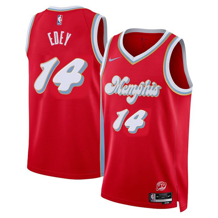 Zach Edey 14 Memphis Grizzlies 2024-25 City Edition Fan Support Team Jersey &acirc;�� Red