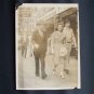 Vintage Black and White Photo 2 Men and Woman Walking Downtown c1950s (PH009)