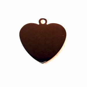 3 Blank Engravable Heart Tags Silver Stainless Steel (DT-3)