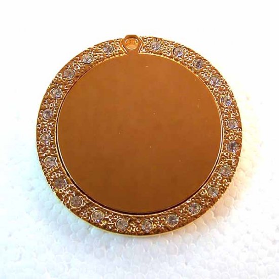 Blank Engravable Bling Bling Pendant Gold Plated Stainless Steel (DT2)