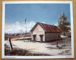 School Days Lithograph - Autographed by Artist Huey J. Theus