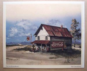 The General Store Lithograph - Autographed by Artist Huey J. Theus