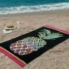 Better Homes & Gardens Pineapple w. Black Oversized Beach / Pool Towel 38"x72" Better Homes & Gardens Pineapple w. Black Oversized Beach / Pool Towel 38"x72"