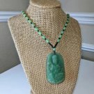 Guan Yin Natural Myanmar Jade Pendant Bead 15" Necklace