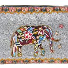 Beautiful Hand Beaded Elephant Purse Bag Small Crossbody with Gold Chain
