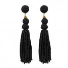 Gold Clip On Knotted Multi Tassel Earrings Seed Bead Design Seedbead Clipon 5 Colors