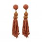 Gold Clip On Knotted Multi Tassel Earrings Seed Bead Design Seedbead Clipon 5 Colors