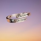 Faith over Fear Ring Adjustable Love Message Cute High Quality Gift
