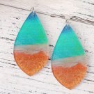 Clipon Gradient Acrylic Earrings Clip on Hook Designs Tropical