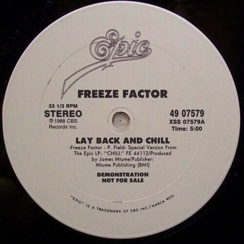 Freeze Factor &acirc;��&acirc;�� Lay Back And Chill 12" Vinyl 1988