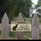 If My Cat Doesn't Like You" Wood Plaque Door Hanger Sign Decor 8"x4