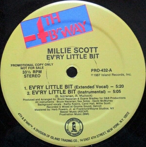 Millie Scott &acirc;��&acirc;�� Ev'ry Little Bit 12" Vinyl Maxi 1987