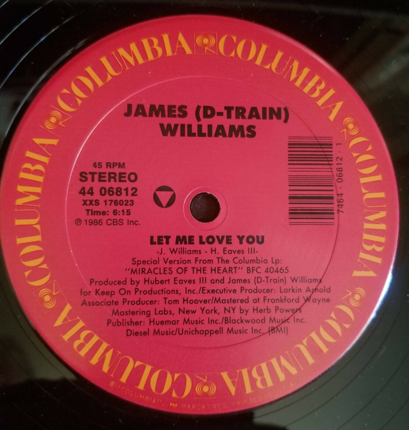 James (D-Train) Williams &acirc;��&acirc;�� Let Me Love You 12" Vinyl 1986