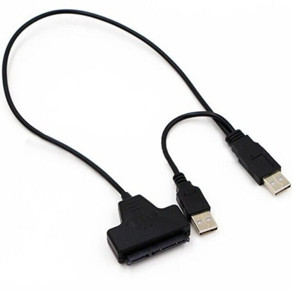 High Speed Dual USB 2.0 - 2.5" SATA Hard Disk Drive Adapter w/UASP