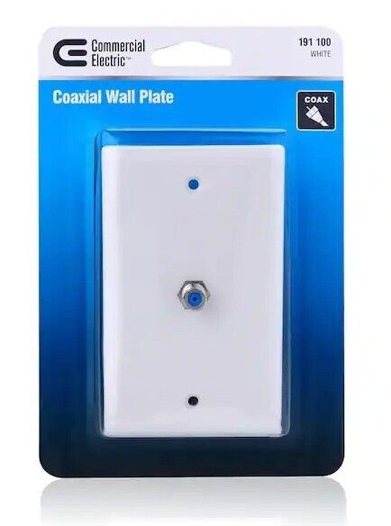 CE Tech Coaxial Wall Plate White 191 100 Home Office Standard Cable