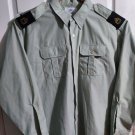 Military Uniform Army Green Shirt w/ Shoulder Epaulettes and Pants Vintage