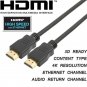 6FT HIGH SPEED HDMI CABLE with ETHERNET 4K for HD PC LAPTOP BLURAY PS3/4/5 XBOX