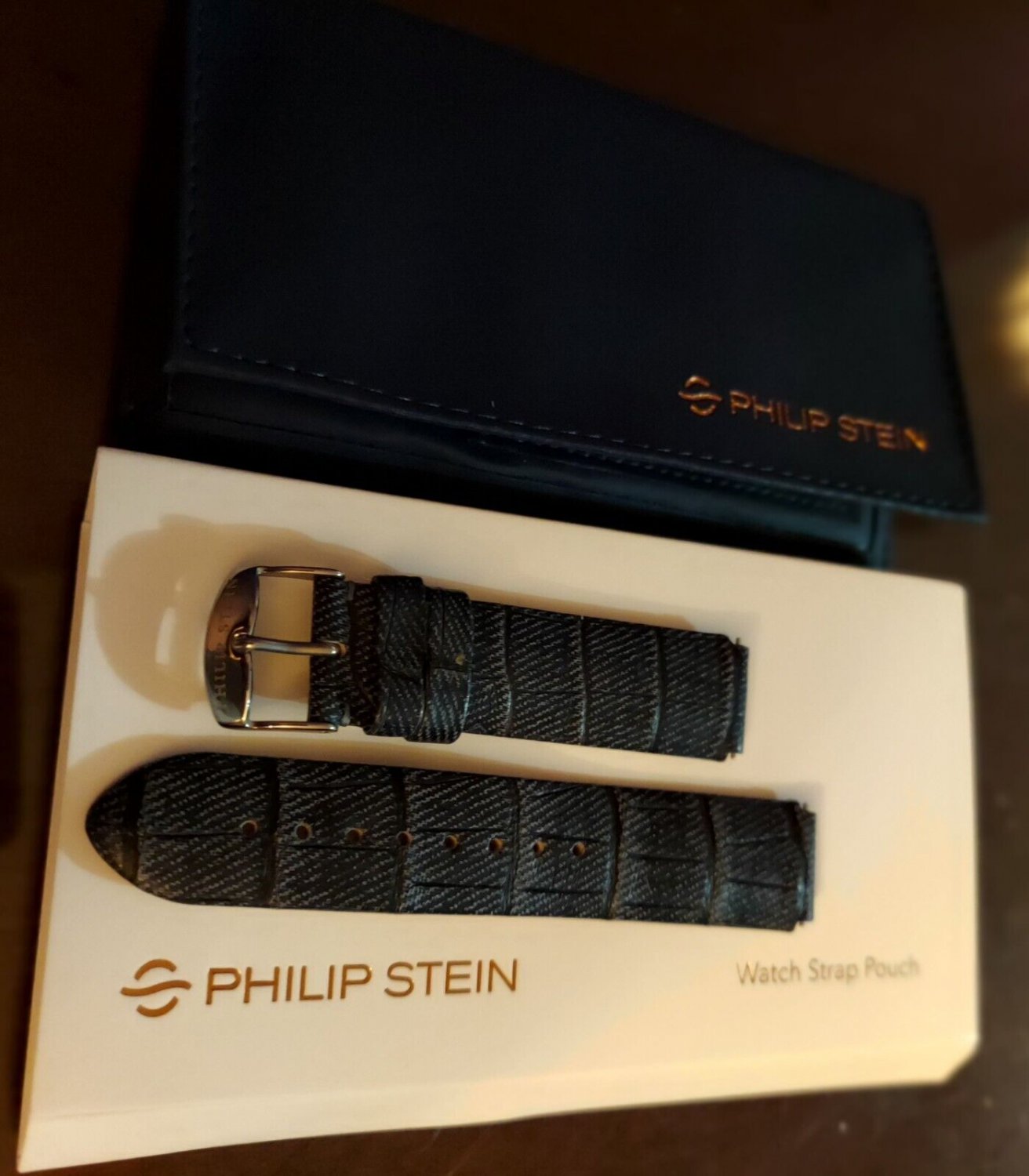 Philip Stein Genuine Alligator Denim Watch Band 2-AD 20mm New