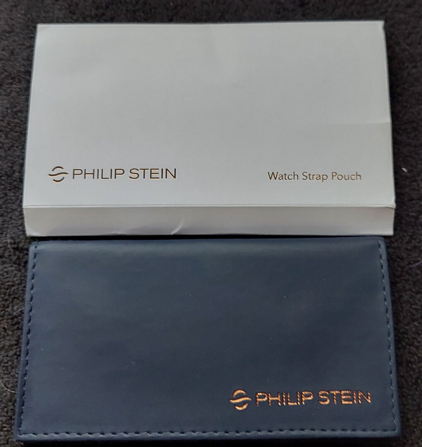 Philip Stein Navy Blue Strap Pouch with Sleeve NEW