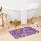 cheetahs in a Rainbow Garden on Navy Blue Bath Mat YaoXiao