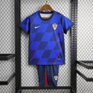 Croatia Away Blue 2024  Kids Kit Soccer Football Futbol Shirt Jersey