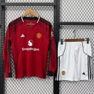 Manchester United Home Long Sleeve 25/26 Kids Jersey