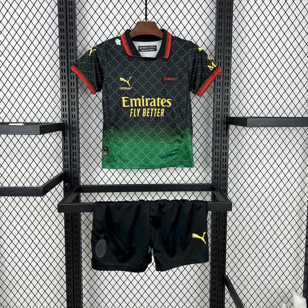 AC Milan Co-Branded Black Edition 25/26 Kids Jersey