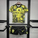 Brazil Special Edition Yellow 24/25  Kids Kit Soccer Football Futbol Shirt Jersey