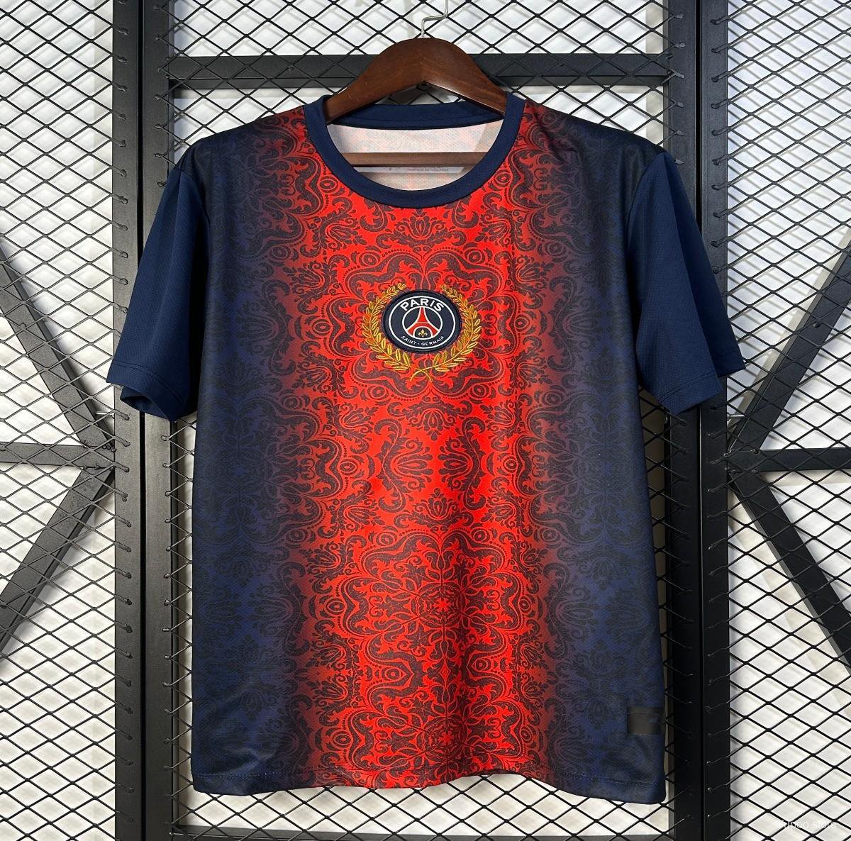PSG Paris Saint-Germain Navy with Red Ornate Pattern 25/26 Jersey