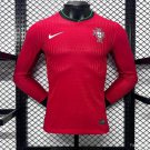 Portugal Home Long Sleeve 2024 Player Authentic Soccer Football Futbol Jersey Kit