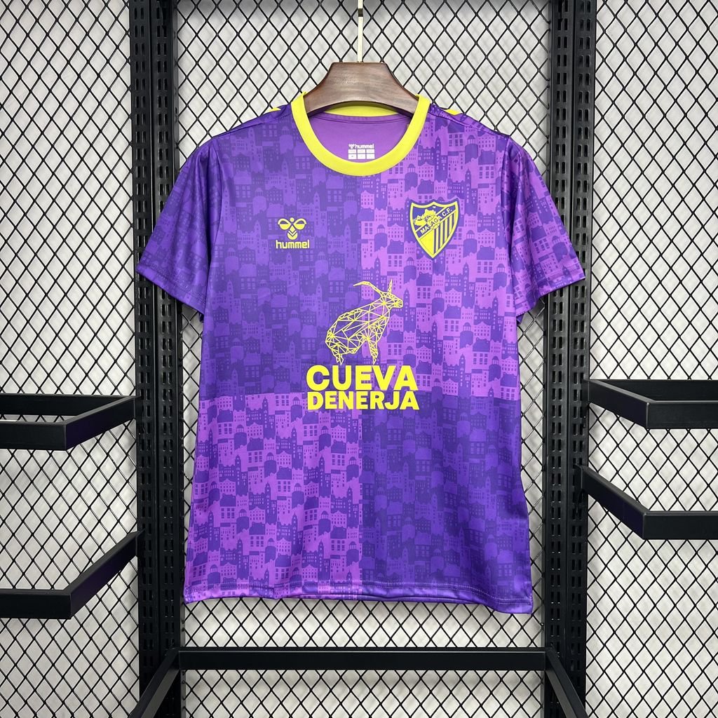 Malaga Purple pre-match training 24/25 Adult Soccer Futbol Football Jersey