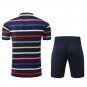 France Navy Stripe Short Sleeve 2024 Soccer Football Jersey+Shorts