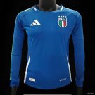 Italy Home Long Sleeve 2024 Player Authentic Soccer Football Futbol Jersey Kit