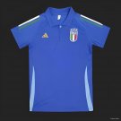 Italy Home POLO Blue 2024 Soccer Football Futbol Adults Jersey