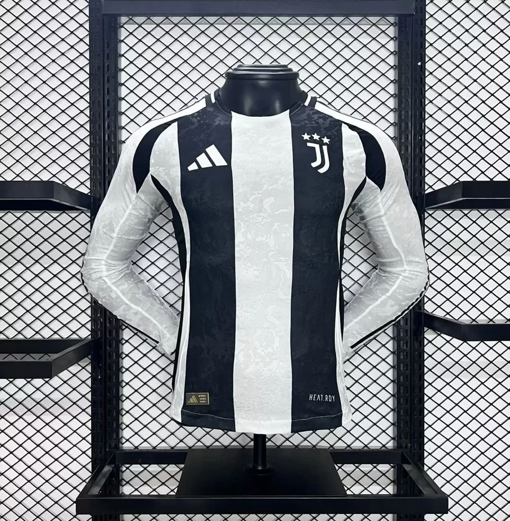 Juventus Home 24/25 Long Sleeves Player Authentic Soccer Football Futbol Jersey Kit
