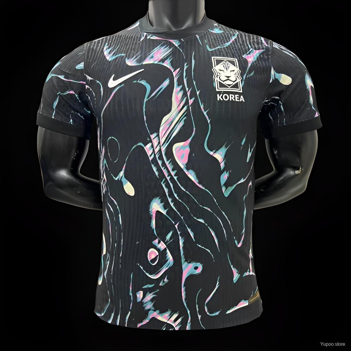 Korea Away Black 2024 Player Authentic Soccer Football Futbol Jersey Kit