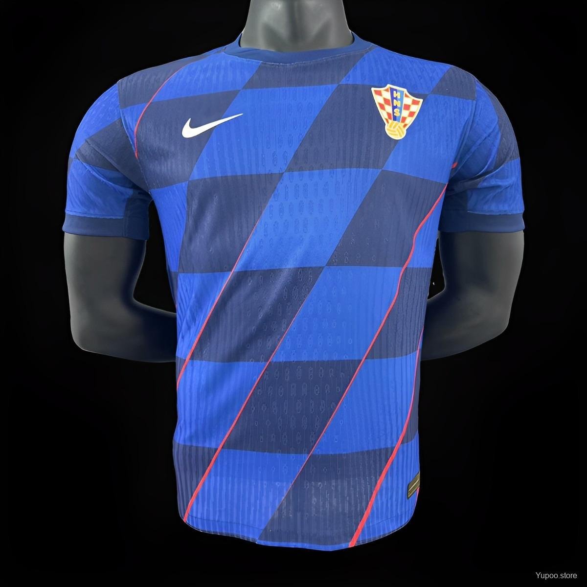 Croatia Away Blue 2024 Player Authentic Soccer Football Futbol Jersey Kit