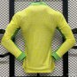 Brazil Home Long Sleeve 2024 Player Authentic Soccer Football Futbol Jersey Kit