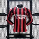 AC Milan Home 24/25 Long Sleeves Player Authentic Soccer Football Futbol Jersey Kit
