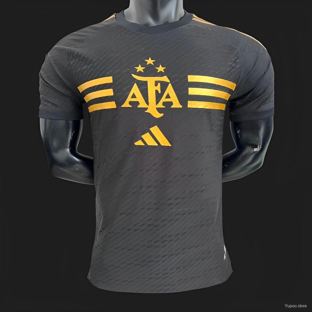 Argentina Black Pre-Match Special 2024 Player Authentic Soccer Football Futbol Jersey Kit