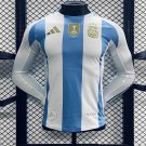 Argentina Long Sleeve Home 2024 Player Authentic Soccer Football Futbol Jersey Kit