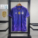 Argentina National Away 2022 World Cup 3 Stars + Badges Soccer Football Jersey - MESSI #10