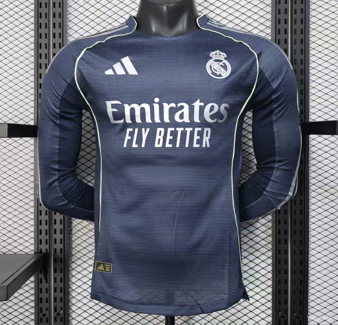 Real Madrid Away 25/26 Player Long Sleeve Jersey