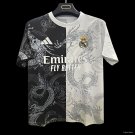 Real Madrid Black and White with Split Dragon 25/26 Jersey