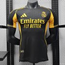 Real Madrid Black with Gold Emirates 25/26 Player Soccer Football Futbol Adults Jersey