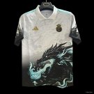 Real Madrid White with Black Dragon Fire 25/26 Jersey